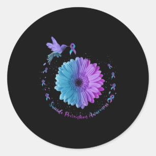 Hummingbird Sunflower Suicide Prevention Awareness Runder Aufkleber