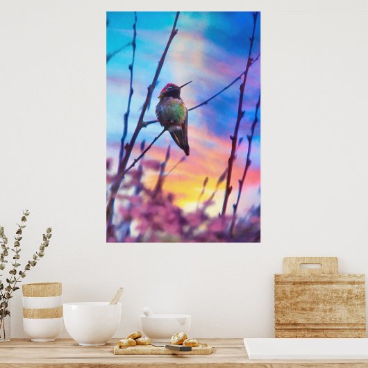 HUMMINGBIRD SUNRISE GLORY POSTER (Küche)