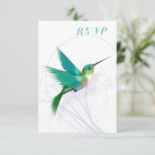 Hummingbird Swirl RSVP Card (Stehend Vorderseite)