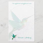 Hummingbird Swirl Stationery Briefpapier (Vorderseite)