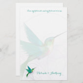 Hummingbird Swirl Stationery Briefpapier (Vorne/Hinten)
