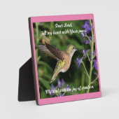 Hummingbird Tabletop Plaque mit Easel Fotoplatte (Vorderseite)