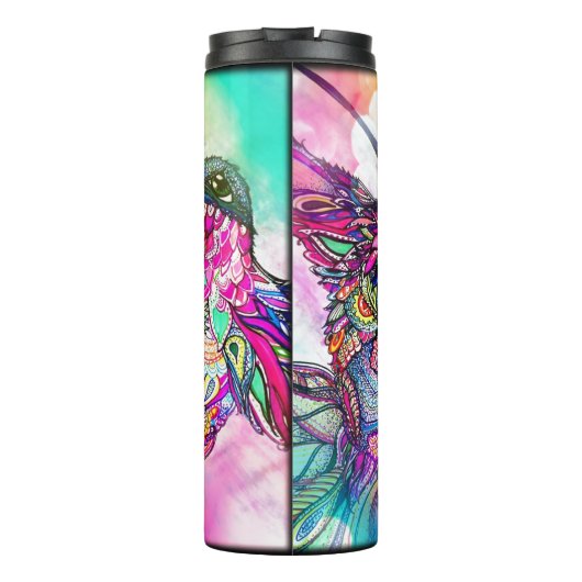 Hummingbird Tangle Lamp von Michele Zurück Thermosbecher (Rückseite)