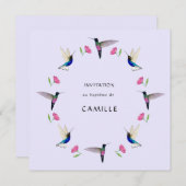 Hummingbird-Taufe Einladung (Vorne/Hinten)