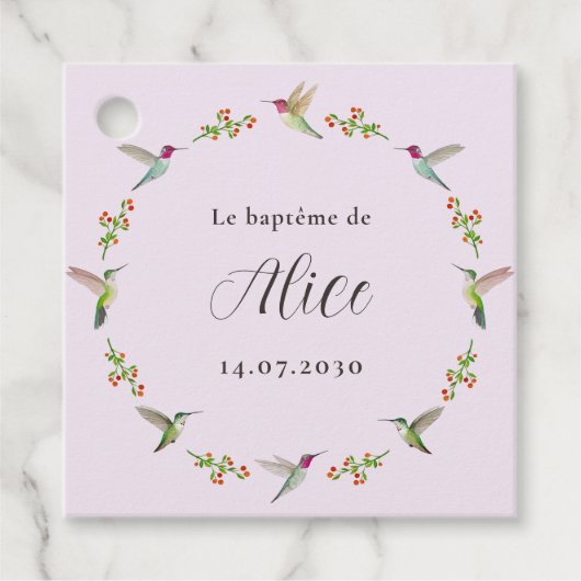 Hummingbird-Taufe Geschenkanhänger (Vorderseite)