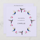 Hummingbird Taufe mit Foto Einladung (Vorne/Hinten)