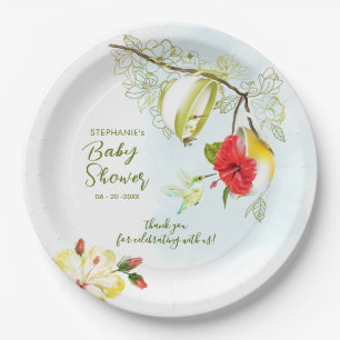 Hummingbird Tea Party Babydusche Pappteller