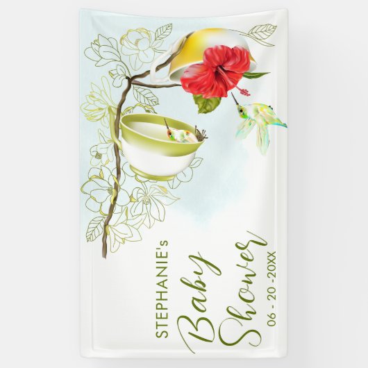 Hummingbird Tea Party Banner (Vertikal)