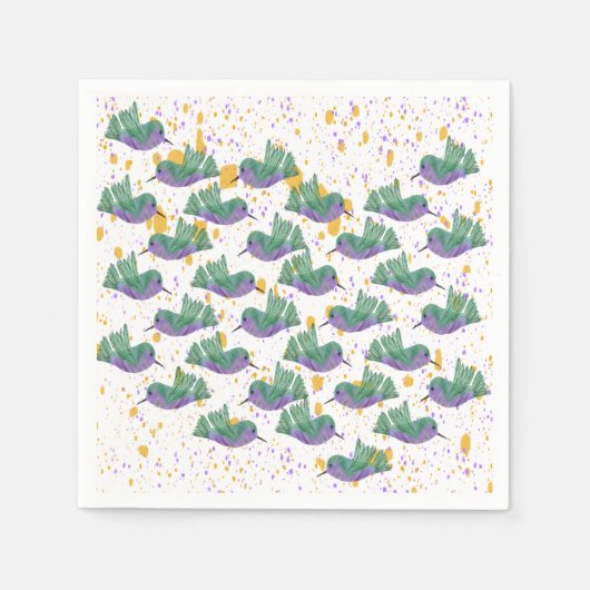 Hummingbird Terrazzo Party Serviette (Vorderseite)