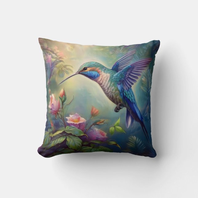 Hummingbird Throw Kissen (Vorderseite)
