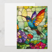 Hummingbird Tiffany-Style Window Feiertagskarte (Vorne/Hinten)