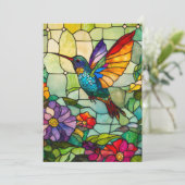 Hummingbird Tiffany-Style Window Feiertagskarte (Stehend Vorderseite)