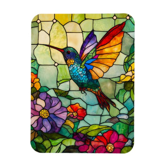 Hummingbird Tiffany-Style Window Magnet (Vertikal)