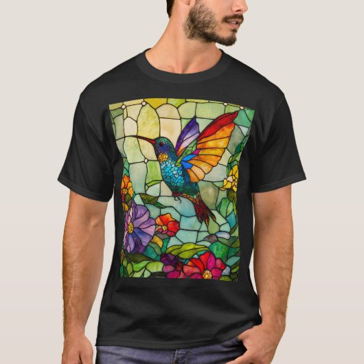 Hummingbird Tiffany-Style Window T-Shirt (Vorderseite)