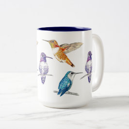 Hummingbird Trio Illustration Zweifarbige Tasse