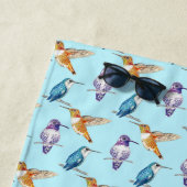 Hummingbird Trio mit Aqua Hintergrund Strandtuch (Beispiel)