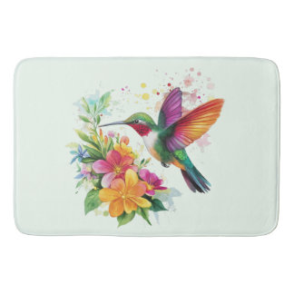 Hummingbird Tropische Blume Badematte