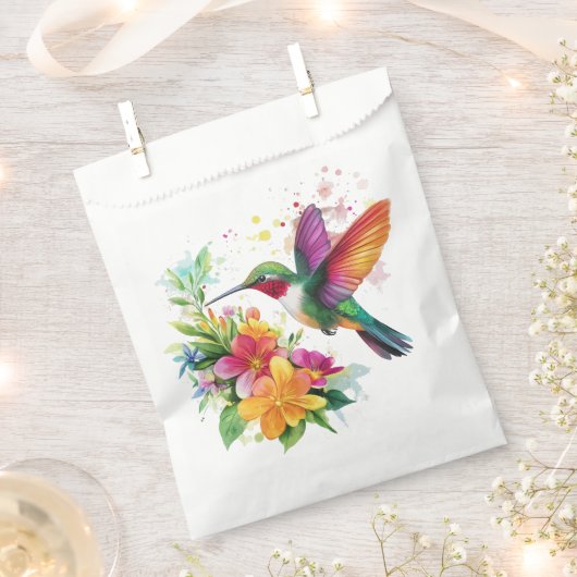 Hummingbird Tropische Blume Geschenktütchen (Ausgeschnitten)