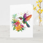 Hummingbird Tropische Blume Karte (Gelbe Blume)