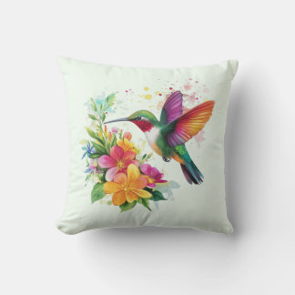 Hummingbird Tropische Blume Kissen