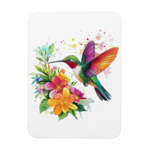 Hummingbird Tropische Blume Magnet