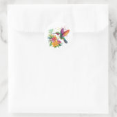 Hummingbird Tropische Blume Runder Aufkleber (Tasche)