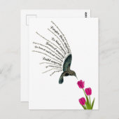 Hummingbird-Tulpen Postkarte (Vorne/Hinten)