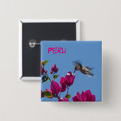 Hummingbird über Peru Button (Vorne & Hinten)