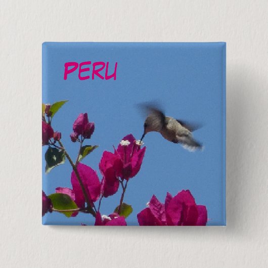Hummingbird über Peru Button (Vorderseite)