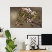 Hummingbird und Apple Blossom Vintage Malerei Poster (Heimbüro)