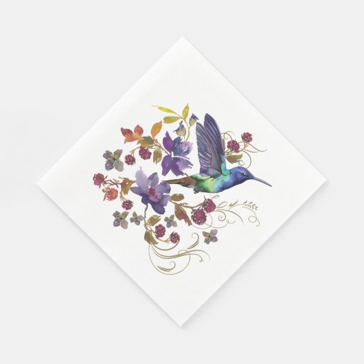 Hummingbird und Berries Paper Napkin Serviette (Ecke)