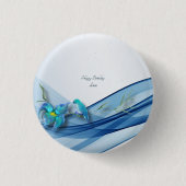 Hummingbird und Blue Wave Birthday Buttons (Vorderseite)
