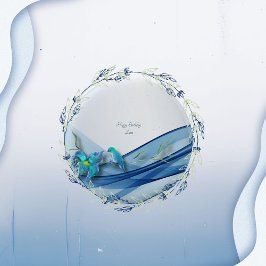 Hummingbird und Blue Wave Birthday Buttons