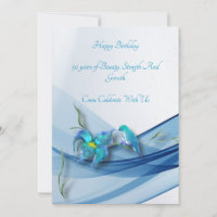 Hummingbird und Blue Wave Birthday Card