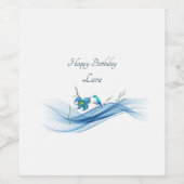 Hummingbird und Blue Wave Weinetikett (Einzelnes Label)