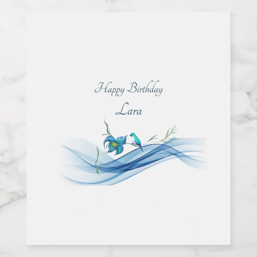 Hummingbird und Blue Wave Weinetikett (Einzelnes Label)