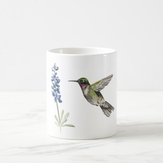 Hummingbird und Bluebonnet Kaffeetasse (Mittel)