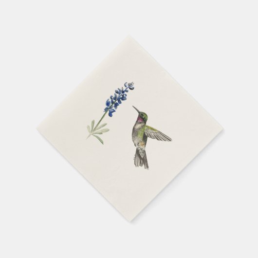 Hummingbird und Bluebonnet Serviette (Ecke)