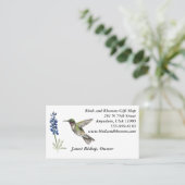 Hummingbird und Bluebonnet Visitenkarte (Stehend Vorderseite)