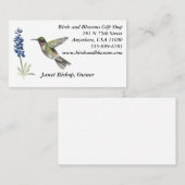 Hummingbird und Bluebonnet Visitenkarte (Vorne/Hinten)