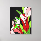 Hummingbird und Blume Art Leinwanddruck (Vorderseite)