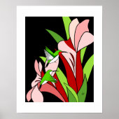 Hummingbird und Blume Art Print Poster (Vorne)