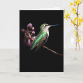 Hummingbird und Blume denken über Ihre Karte (Gelbe Blume)