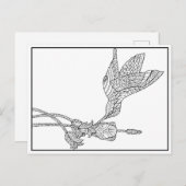 Hummingbird und Blume Design Postkarte (Vorne/Hinten)