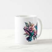 Hummingbird und Blume Klassische Keramik Kaffeetasse (VorderseiteRechts)