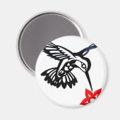 Hummingbird und Blume Magnet (Vorderseite/Rückseite)