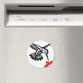 Hummingbird und Blume Magnet (In Situ (Geschirrspüler))