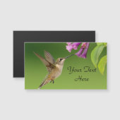 Hummingbird und Blume Magnetkarte (Vorne/Hinten)