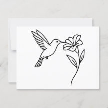 Hummingbird und Blume - Minimalistische Schwarze L