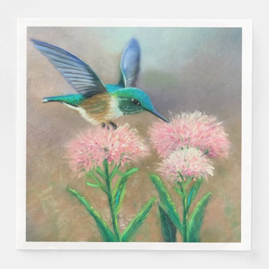Hummingbird und Blume Paper Napkin Serviette (Vorderseite)